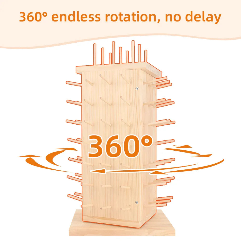 ThreadHolds – 93-Spool Rotating Wooden Thread Rack