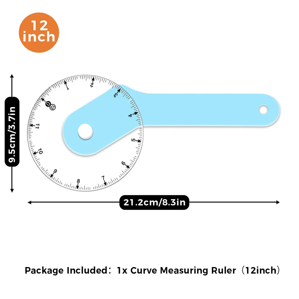 CurveSmooth – Dual-Scale Curved Sewing Wheel Ruler
