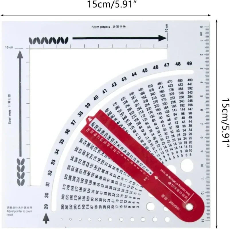 QuiltCount – Knitting Gauge Ruler & Row Counter