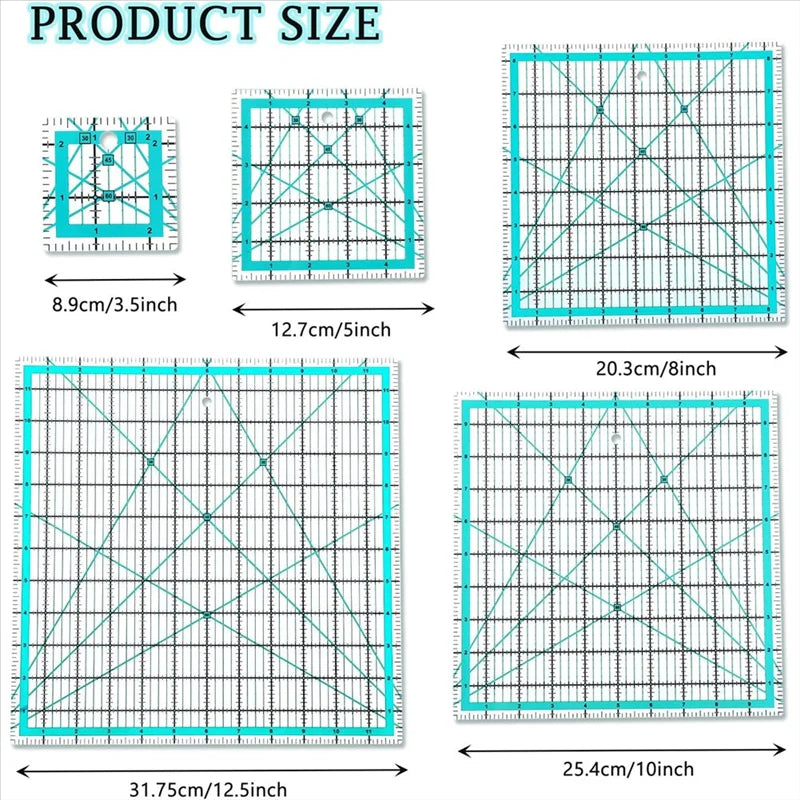 GridMate – 5-Piece Quilting Ruler Set