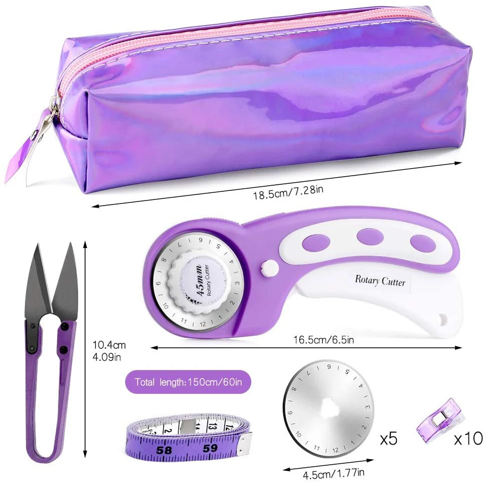 FiberCut – Purple 45mm Rotary Cutter Sewing Kit