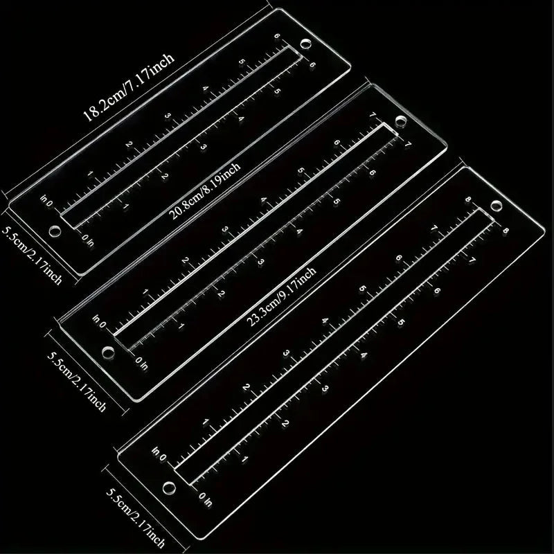 Zippery – 3Pcs Acrylic Zipper Making Template Set