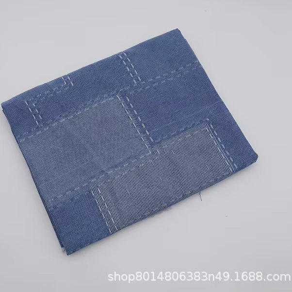 Denimi – Premium Plaid Washed Denim Fabric by the Meter