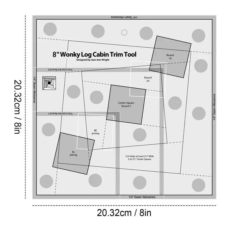 Boxis – Acrylic Log Cabin Quilting Trim Tool