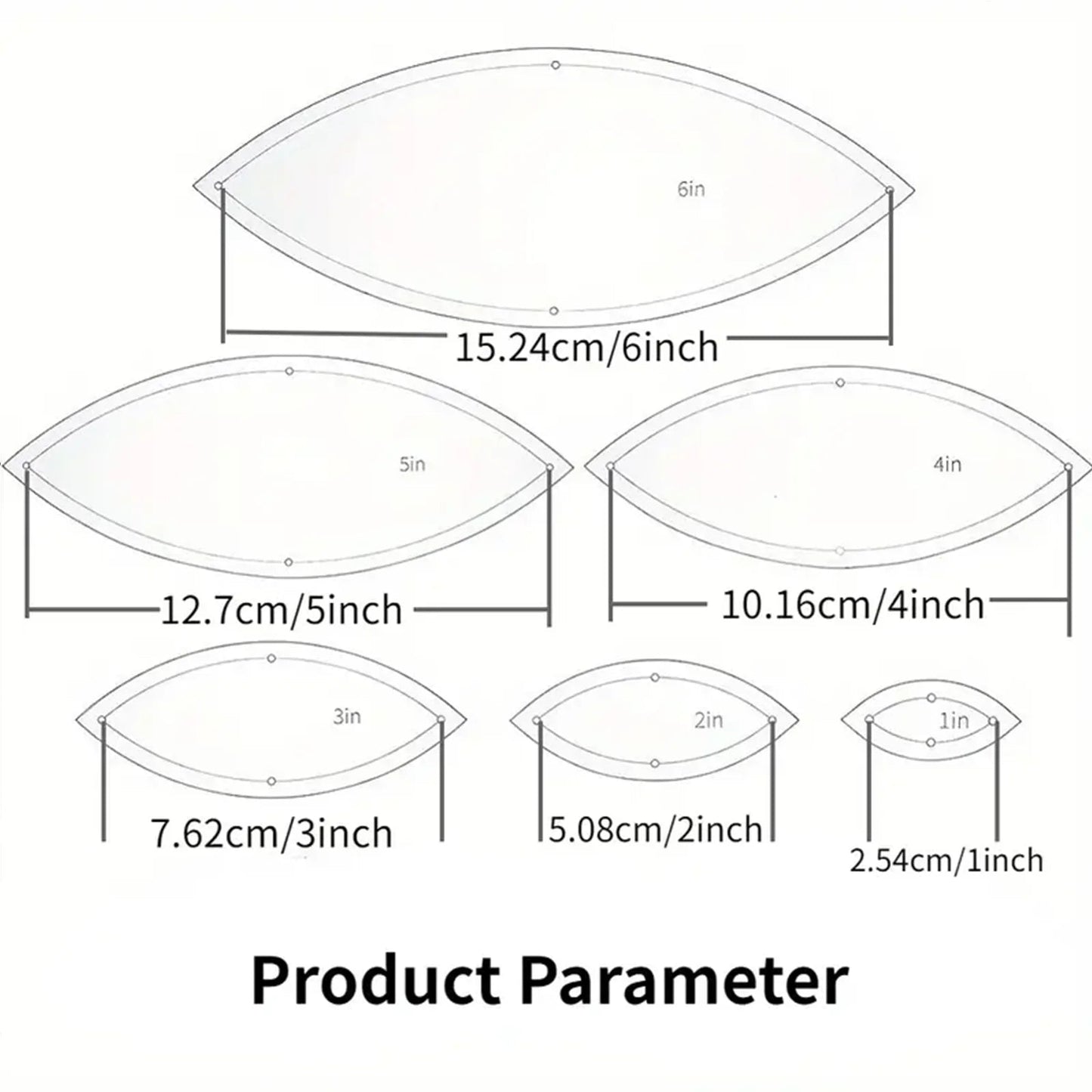 Ovalory – 6PCS Transparent Acrylic Oval Template Set