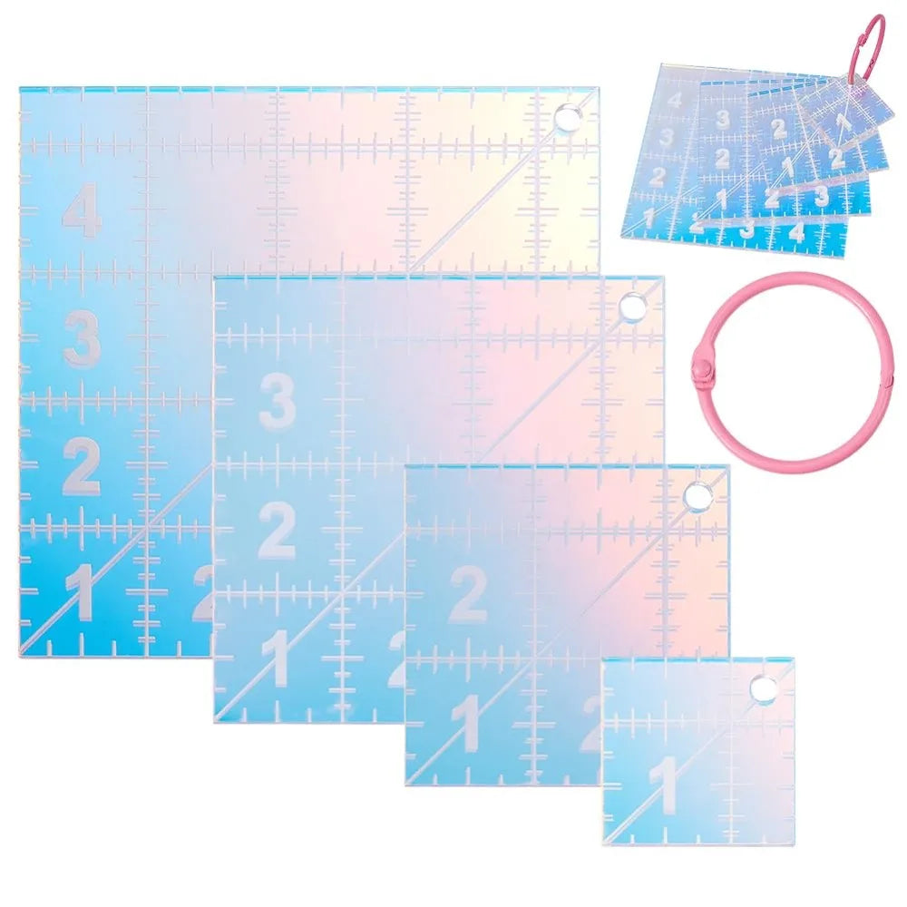 QuiltQuad – 4-Size Acrylic Quilting Template Set