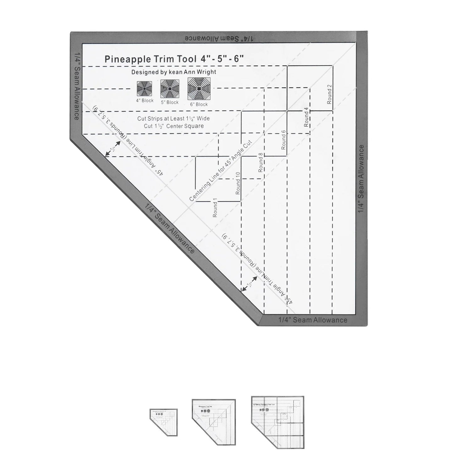 PineCut – Acrylic Pineapple Quilt Guide Template Ruler