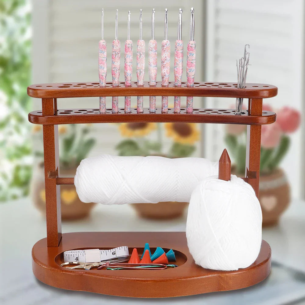YarnNest – Portable Rotating Yarn Holder with Storage Rack