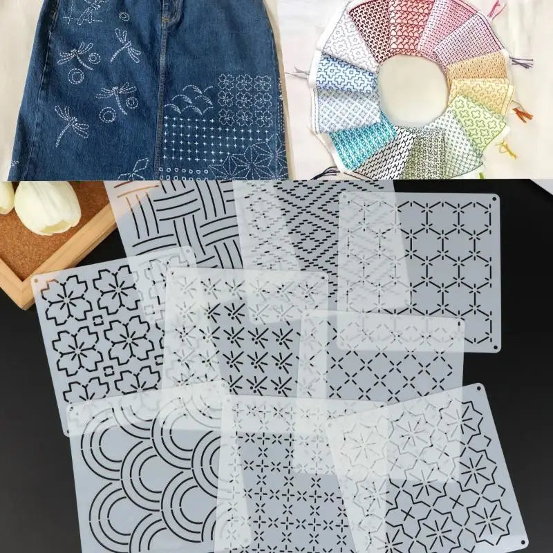 StitchDesign –  Reusable Sashiko & Embroidery Stencil Set