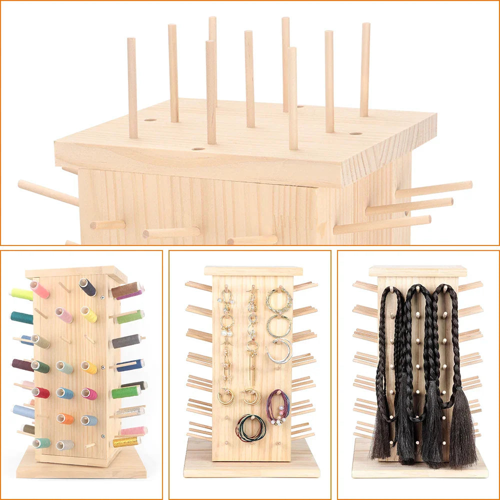ThreadHolds – 93-Spool Rotating Wooden Thread Rack