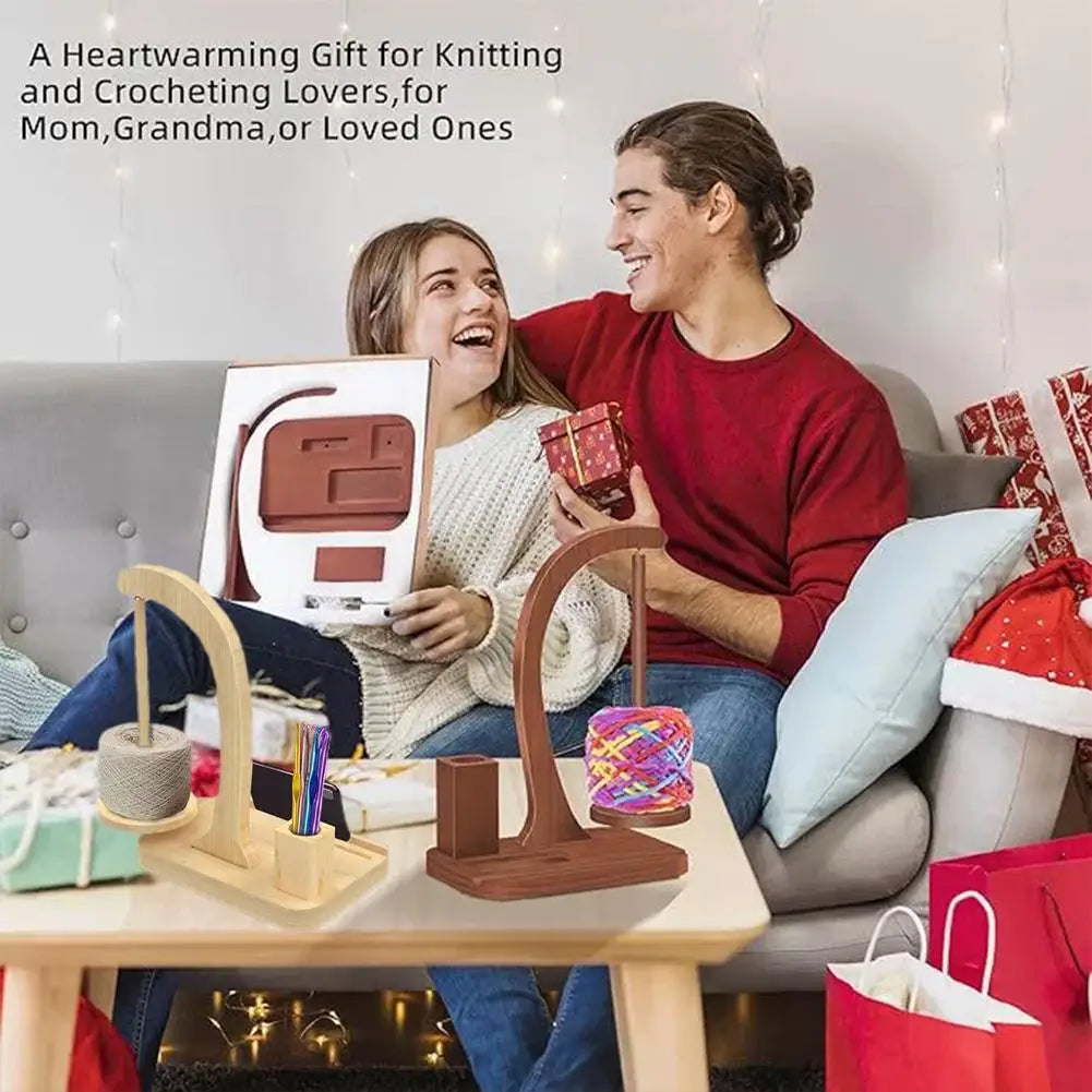 KnitSpare – Wooden Yarn Turntable Organizer