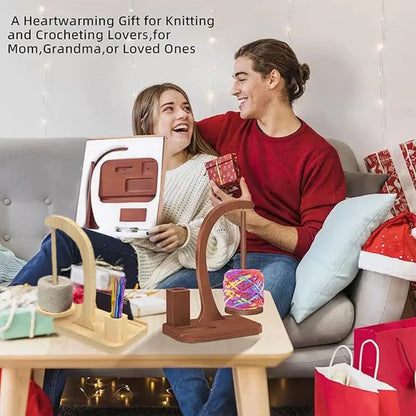 KnitSpare – Wooden Yarn Turntable Organizer