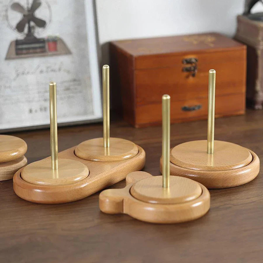 YarnOrbit – Wooden Yarn Holder & Spinning Stand