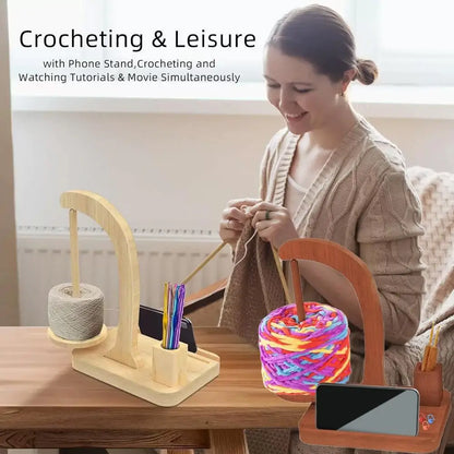 KnitSpare – Wooden Yarn Turntable Organizer