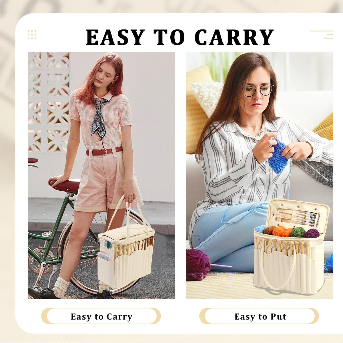 YarnCave – Large Capacity Knitting & Crochet Storage Bag