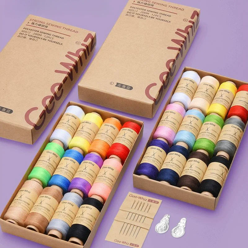 Stitcha – 12-Piece Cowhide Color Sewing Thread Set