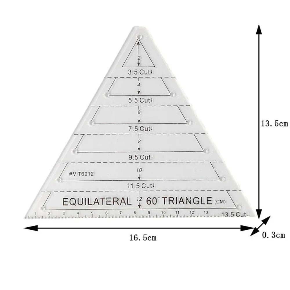 TriCut – Acrylic Triangle Quilting & Patchwork Ruler