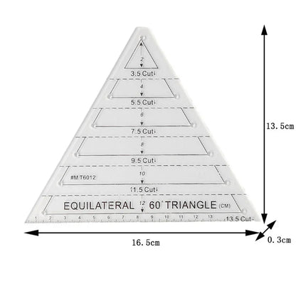 TriCut – Acrylic Triangle Quilting & Patchwork Ruler
