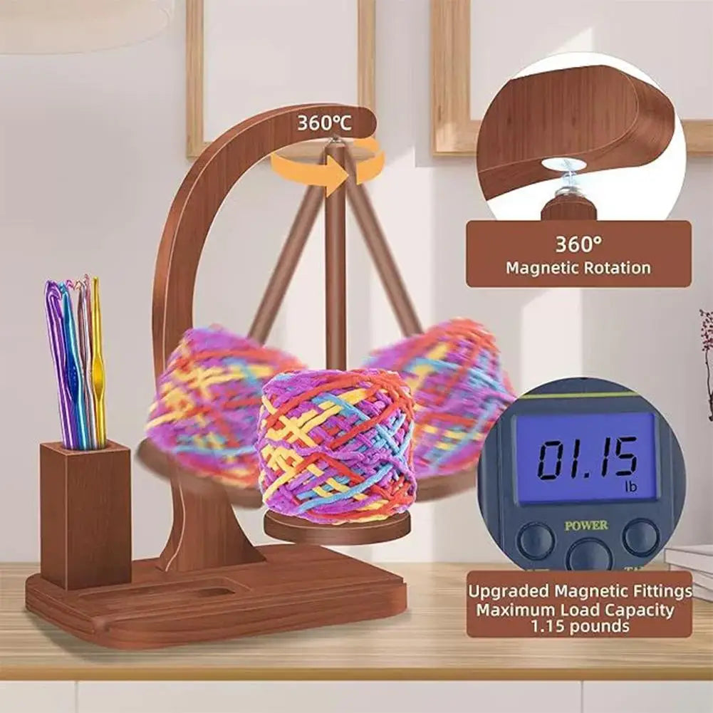 KnitSpare – Wooden Yarn Turntable Organizer