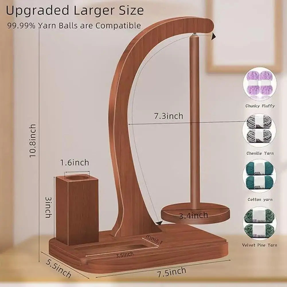 KnitSpare – Wooden Yarn Turntable Organizer