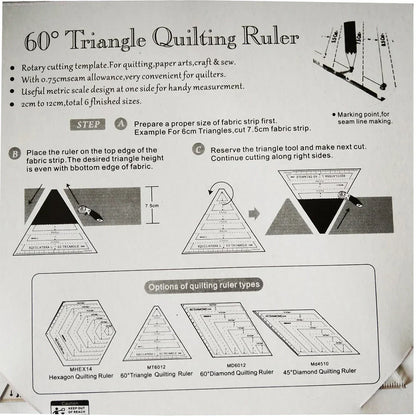 TriCut – Acrylic Triangle Quilting & Patchwork Ruler