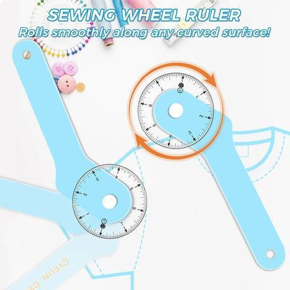 CurveSmooth – Dual-Scale Curved Sewing Wheel Ruler