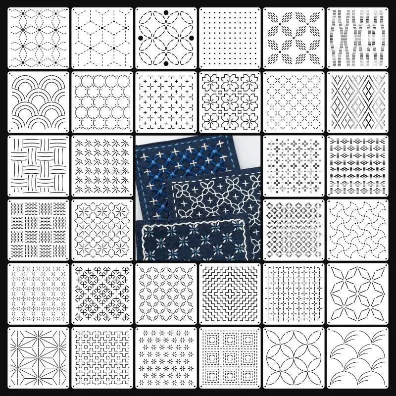StitchDesign –  Reusable Sashiko & Embroidery Stencil Set