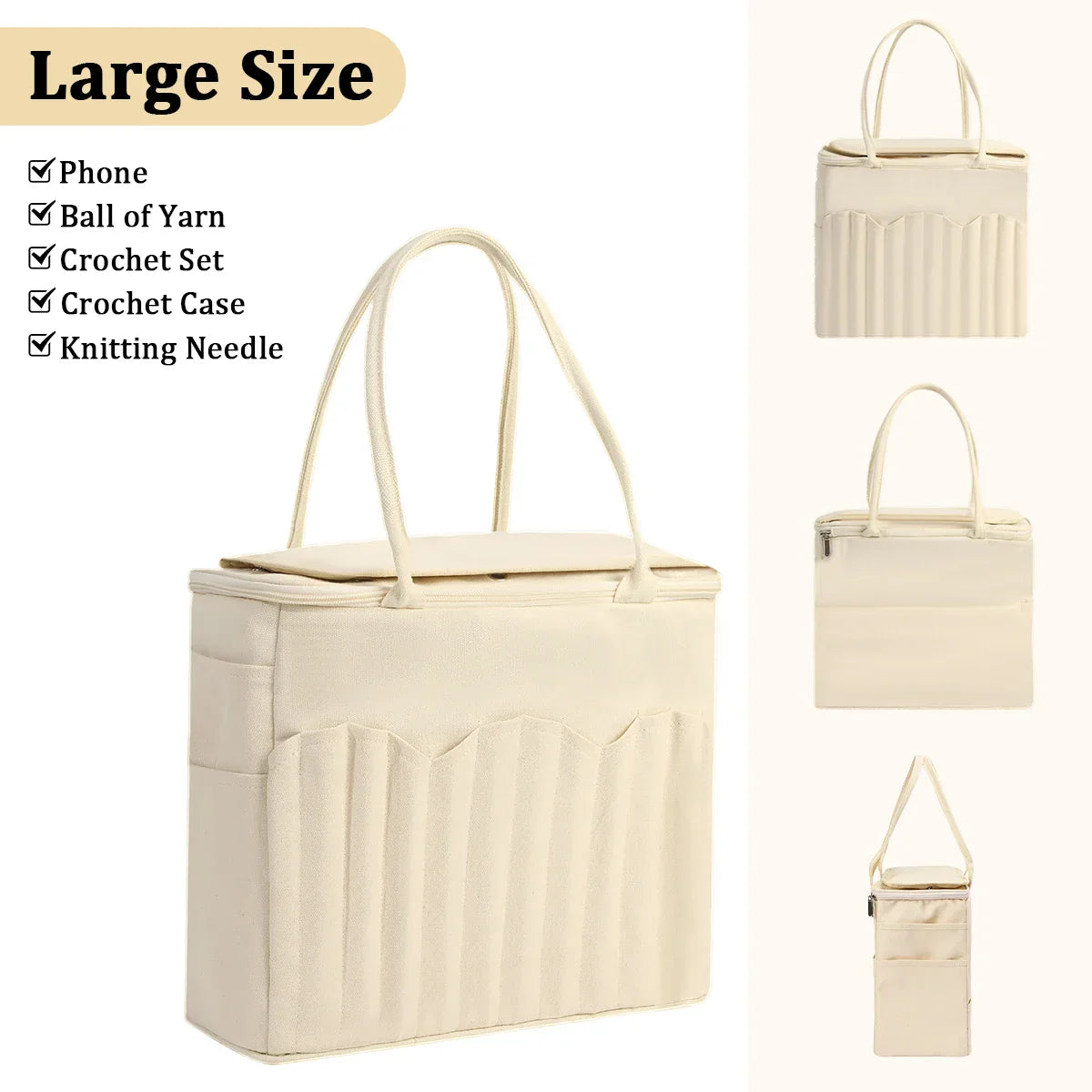 YarnCave – Large Capacity Knitting & Crochet Storage Bag