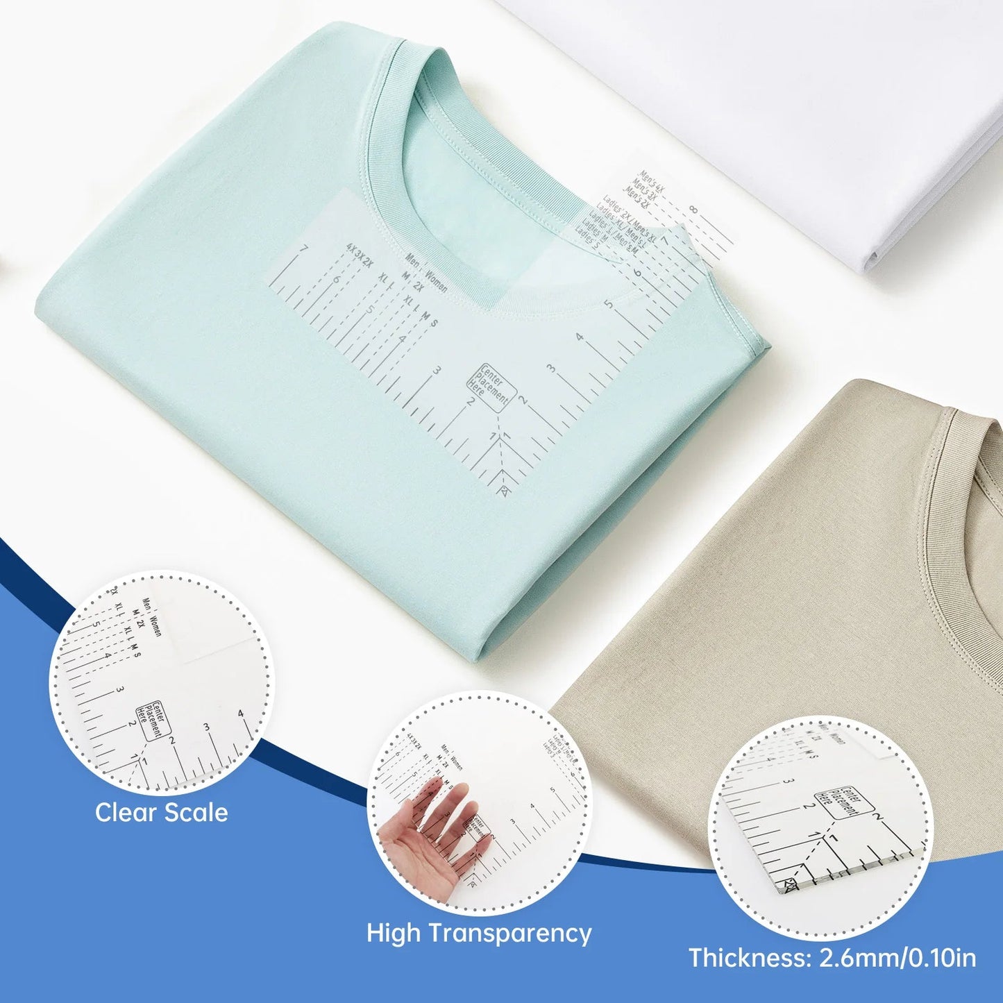 AlignCraft – Acrylic T-Shirt Ruler & Logo Placement Guide