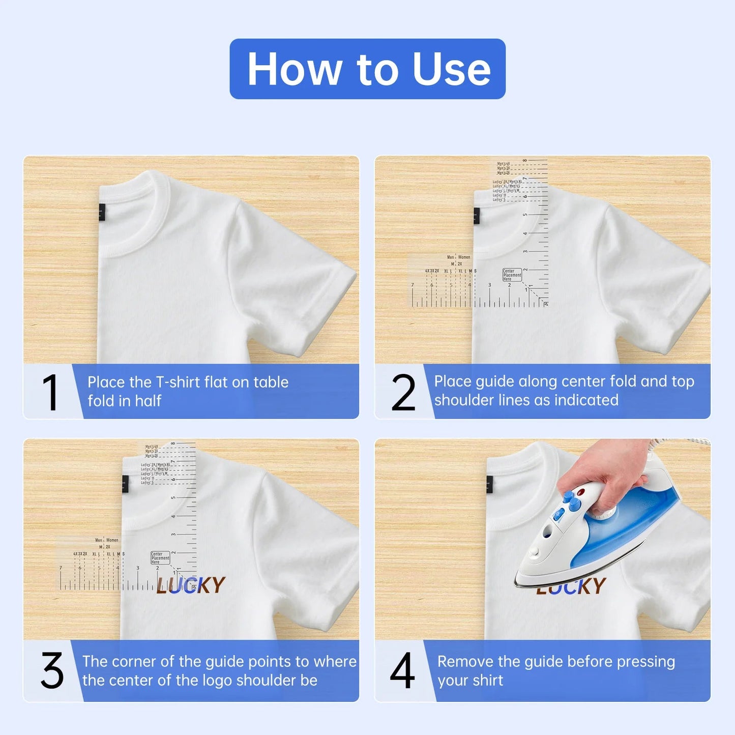 AlignCraft – Acrylic T-Shirt Ruler & Logo Placement Guide