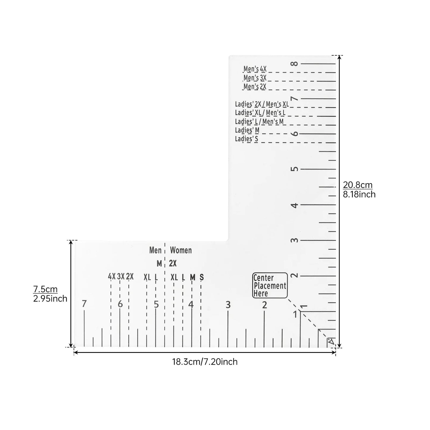 AlignCraft – Acrylic T-Shirt Ruler & Logo Placement Guide