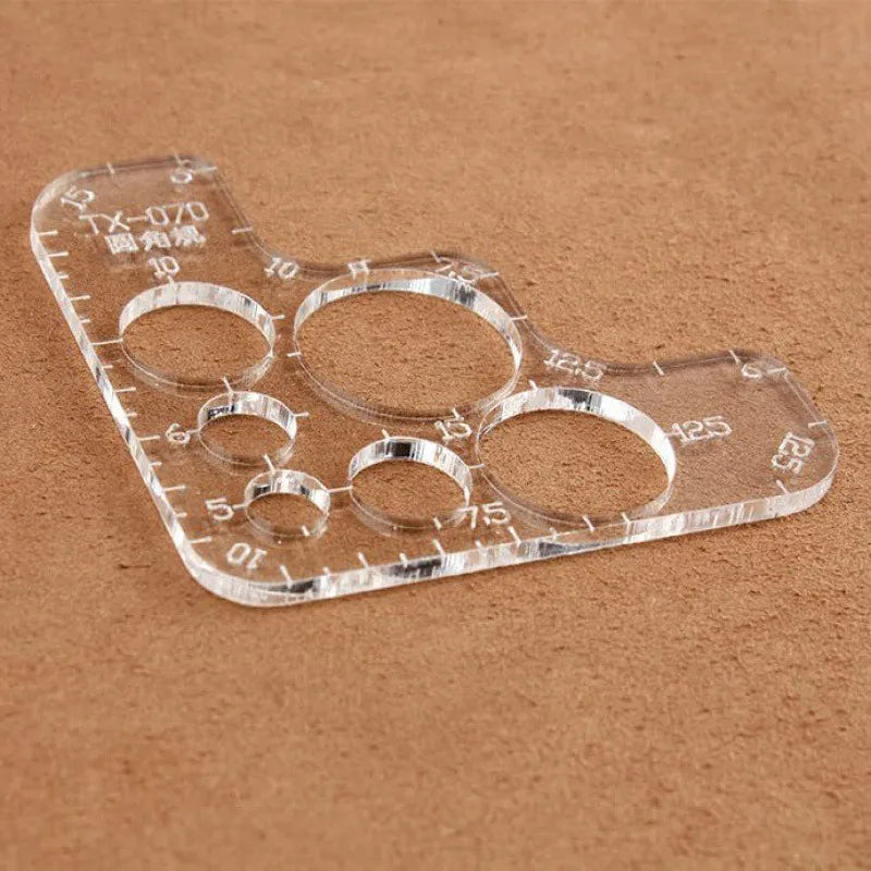 EdgeRule – Acrylic R-Shaped Corner Cutter Template
