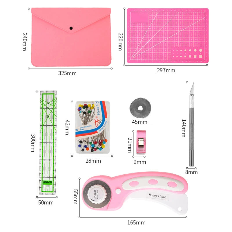 CuteCut – Pink Rotary Quilting Cutter Set