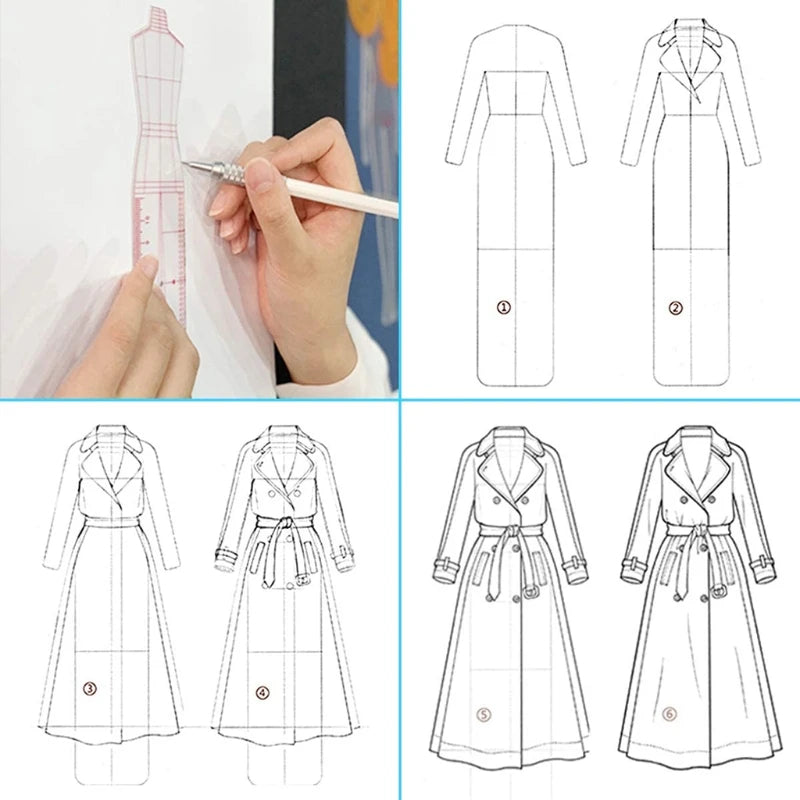 StyleStitch – 4 Piece Fashion Illustration Ruler Set
