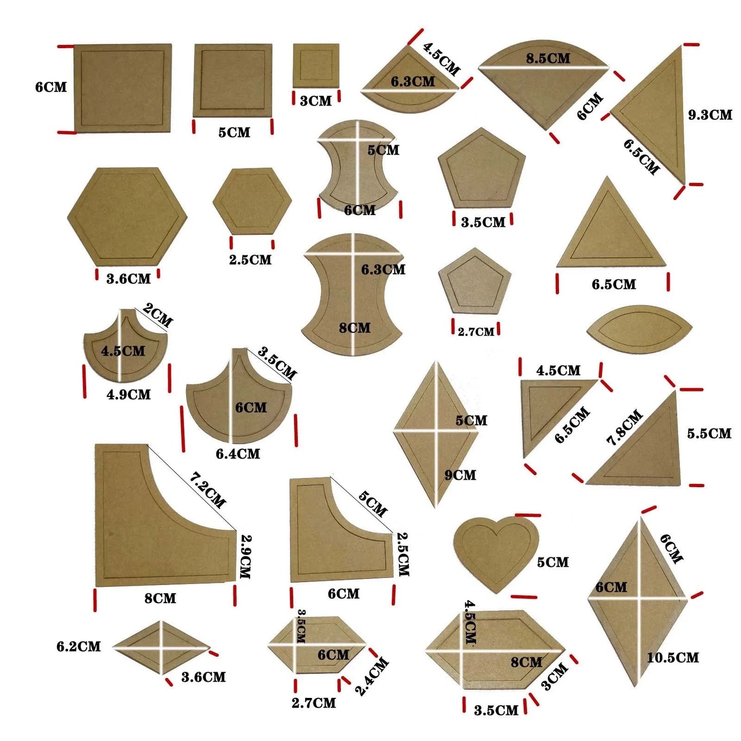 ShapeSpace – 54pcs Quilting Template Set