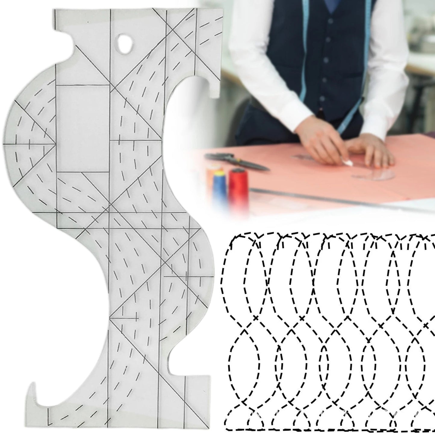 CurveQuilt – Transparent Quilting Template Ruler