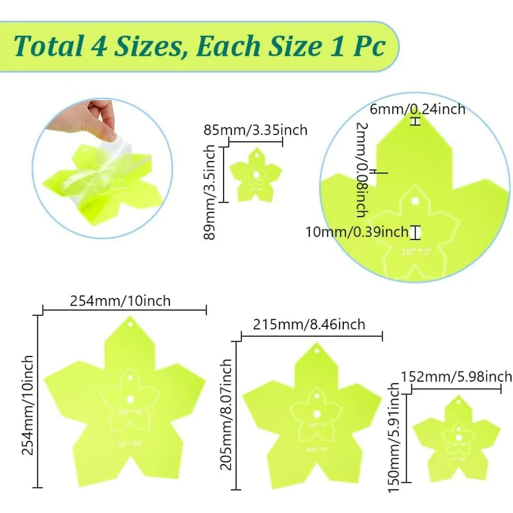 FloraStitch – Acrylic Flower Quilting Template Set