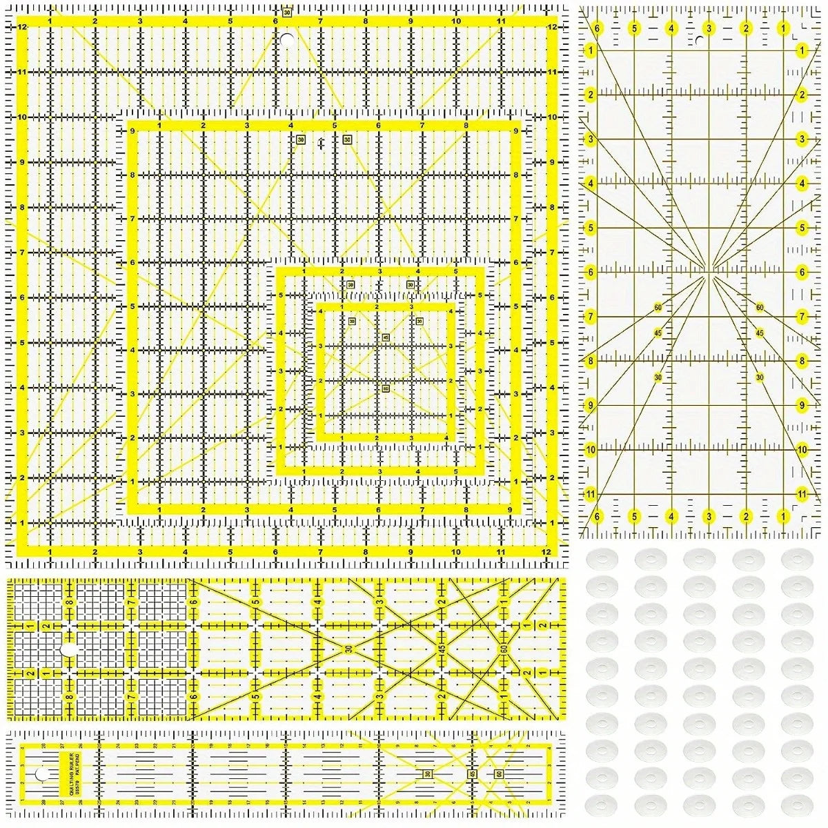 SewSphere – 7 Piece Acrylic Quilting Ruler Kit