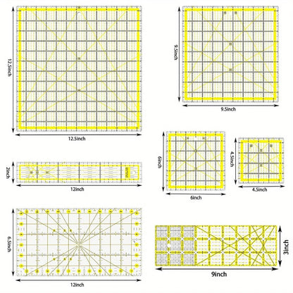 SewSphere – 7 Piece Acrylic Quilting Ruler Kit