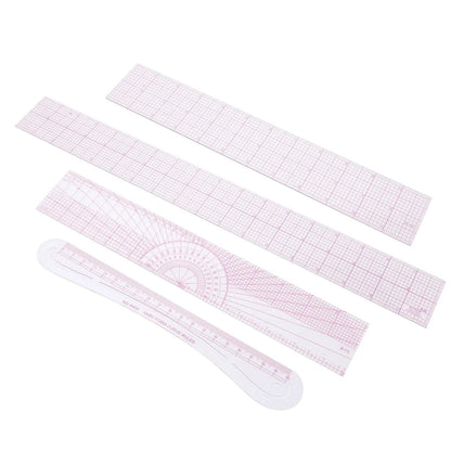 TailorSew – 4-Piece Sewing Ruler Kit
