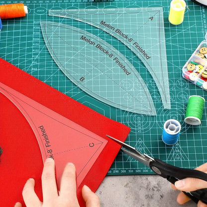 Quiltery – 3pcs Acrylic Quilting Ruler and Template Set