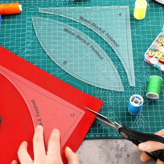 Quiltery – 3pcs Acrylic Quilting Ruler and Template Set