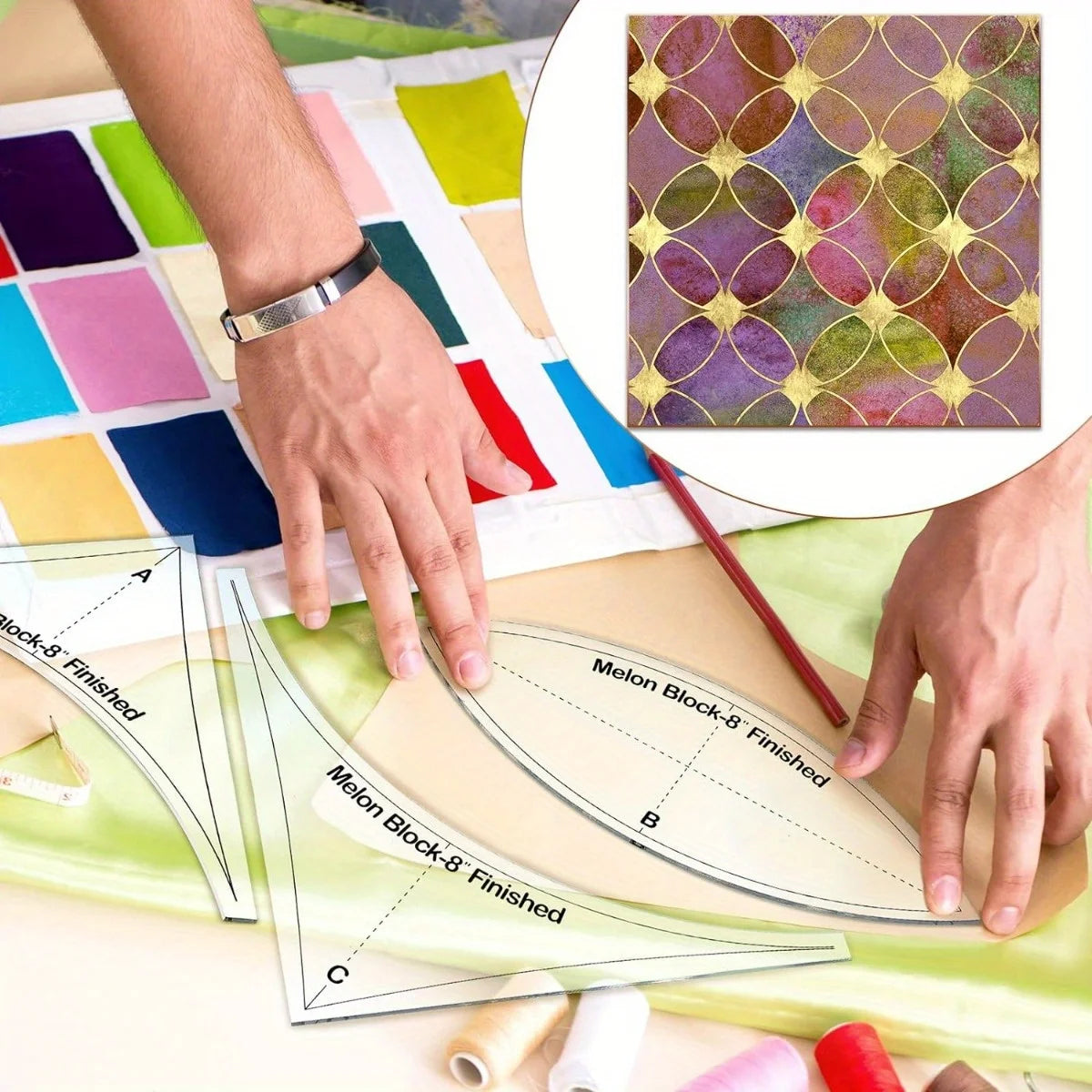 Quiltery – 3pcs Acrylic Quilting Ruler and Template Set