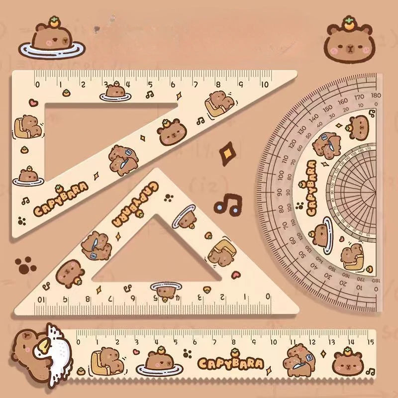 CapyQuilt – 4PCS Acrylic Cartoon Ruler Set