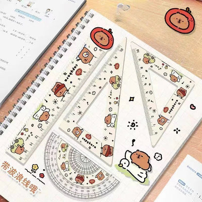 CapyQuilt – 4PCS Acrylic Cartoon Ruler Set
