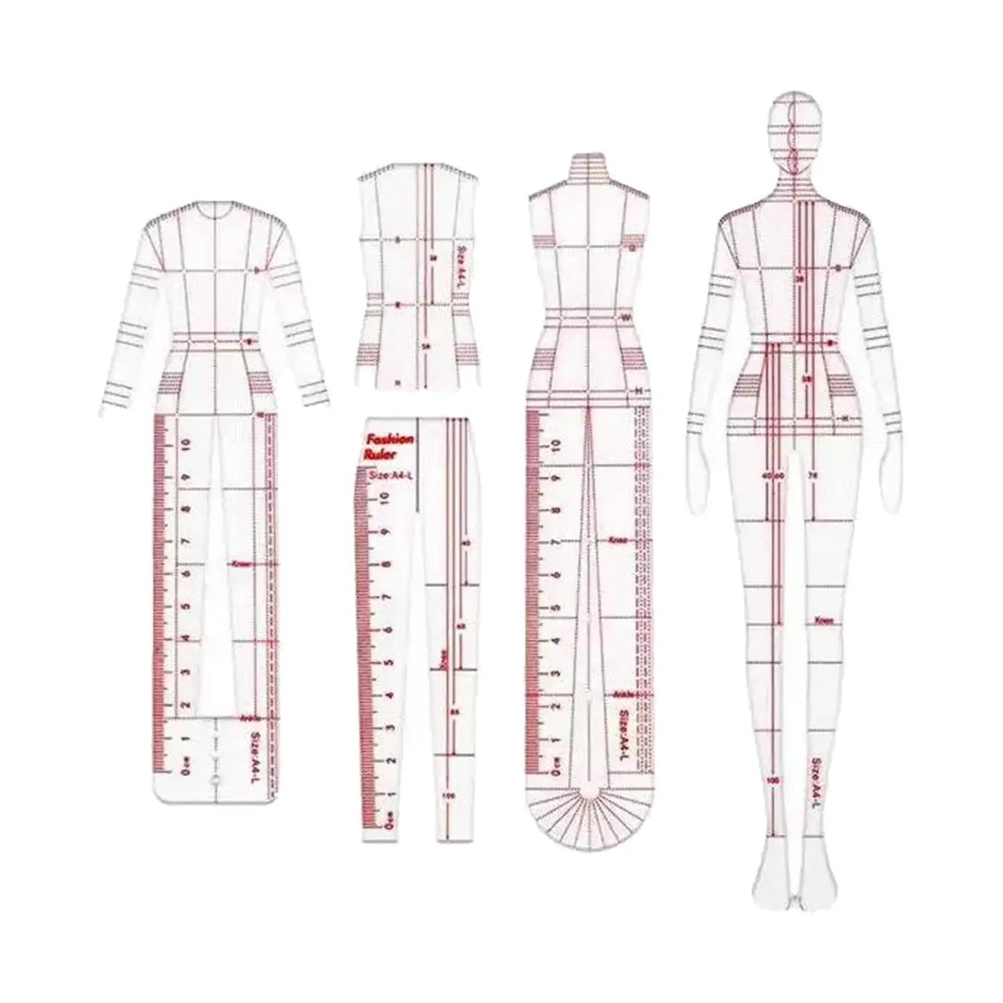 ModCraft – 4PCS Fashion Design Ruler Set