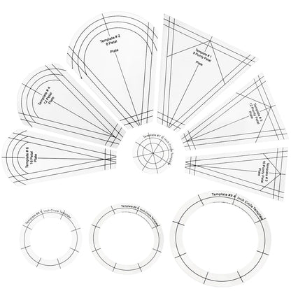 PetaliquePro – 10PCS Acrylic Quilting Template & Ruler Set