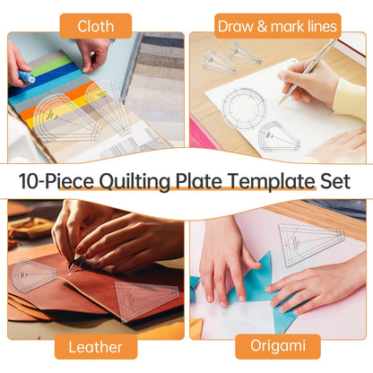 PetaliquePro – 10PCS Acrylic Quilting Template & Ruler Set