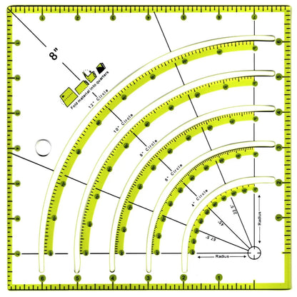 QuiltVector – Precision 8" Acrylic Quilting Ruler