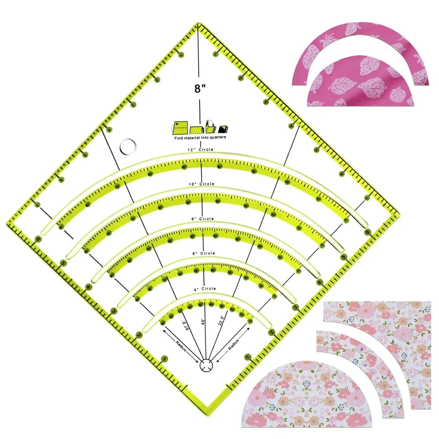 QuiltVector – Precision 8" Acrylic Quilting Ruler